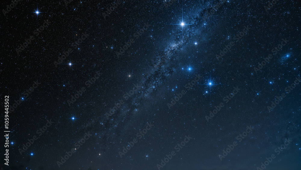 Obraz premium A celestial night sky with countless shining stars above Earth