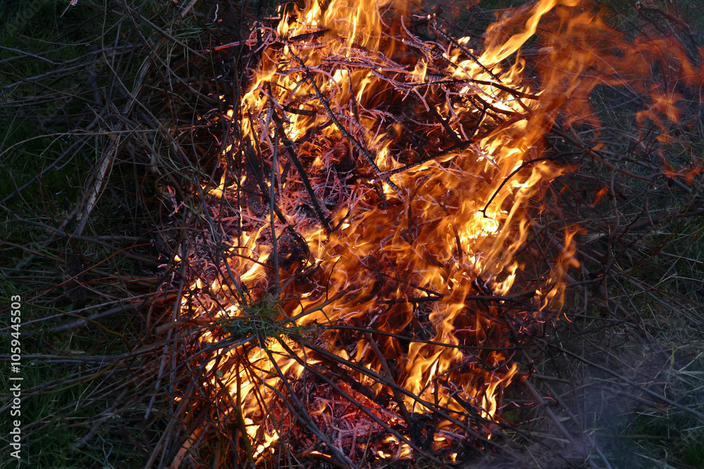 image of the fire and large flame, close-up of the flame image,