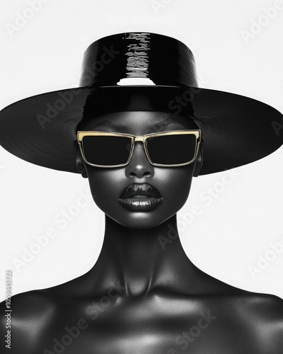 Mysterious Fashion Icon Stylish Glamour in Black