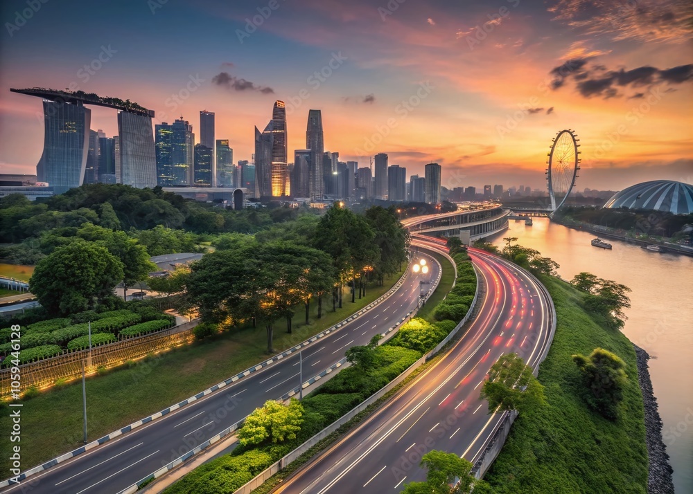 Fototapeta premium Sustainability in Action: Long Exposure Visualizing Recycling and Circular Economy Practices