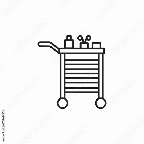 spa carriage trolley icon sign vector