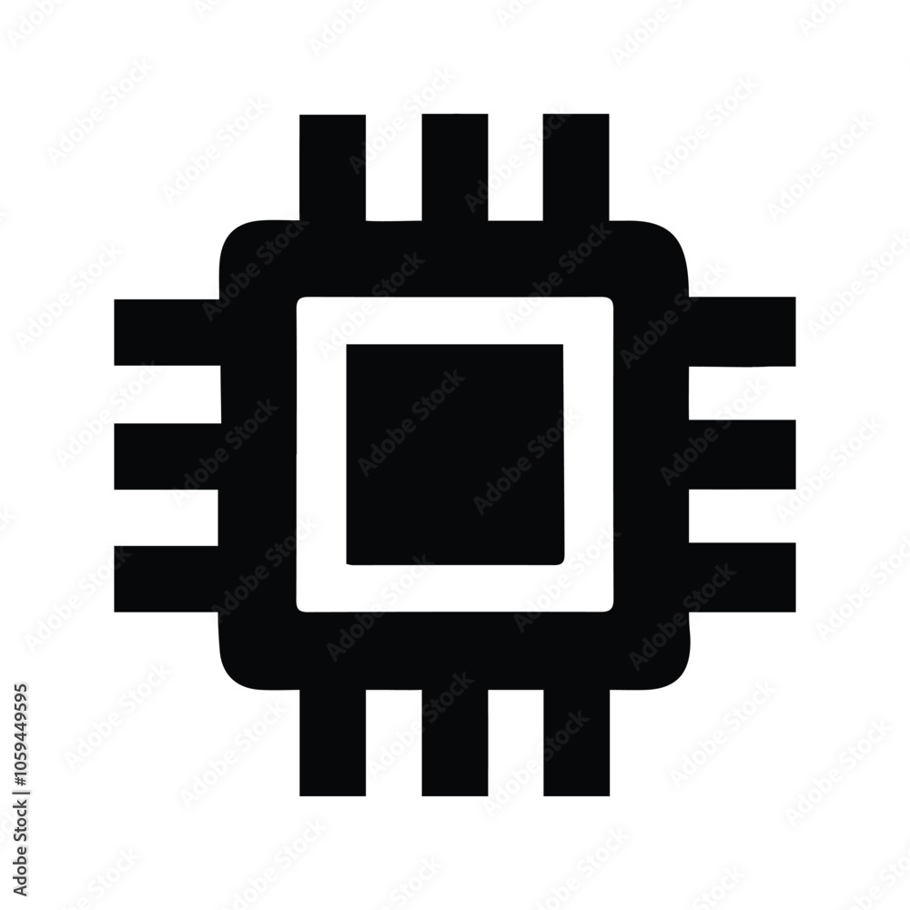 CPU Microprocessor Icon. Vector Illustration of Computer Chips and Electronic Chips. Customizable thin line illustration. Editable stroke. CPU Microprocessor Icon. Vector Illustration of Computer Chips and Electronic Chips. Customizable thin line illustration. Editable stroke.