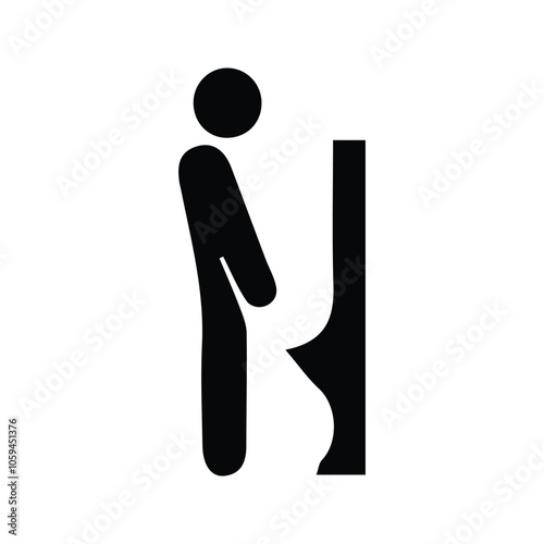 Urinal icon. Illustration of a Man's Urinary Place. Customizable thin line illustration.  Editable stroke.