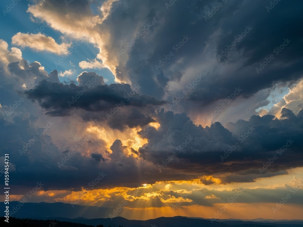 Naklejka premium Awe-Inspiring Sunset Sky