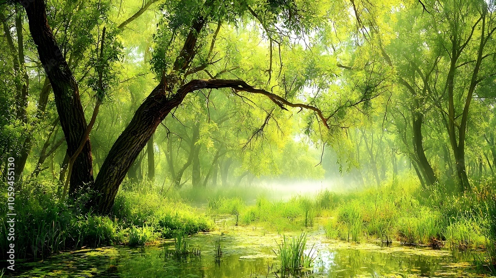 Obraz premium Ephemeral Beauty: Fog transforms the ordinary into the extraordinary, leaving a sense of fleeting magic. 