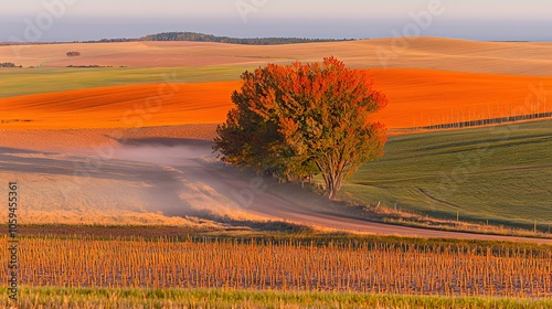 Fading Landscape: Hills recede into the mist, leaving behind a sense of quiet isolation. 