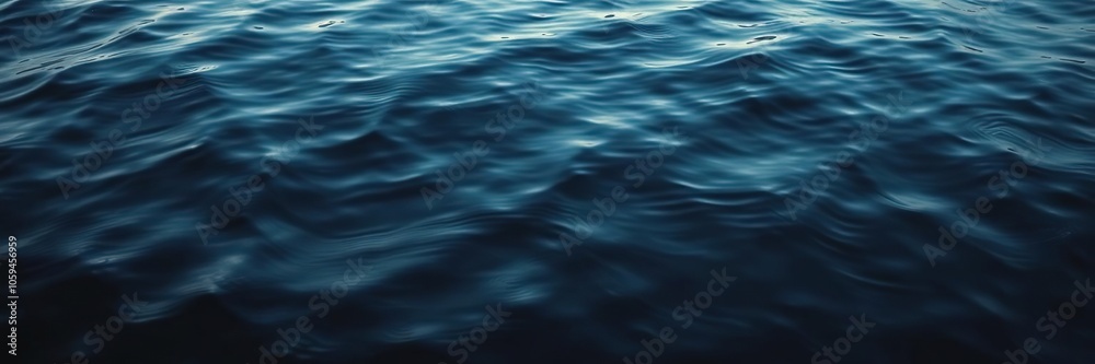 Naklejka premium Dark and mysterious water surface with abstract ripples and reflections, deep, underwater, texture