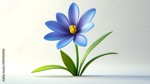 Beautiful 3d spring flower design on simple white background image