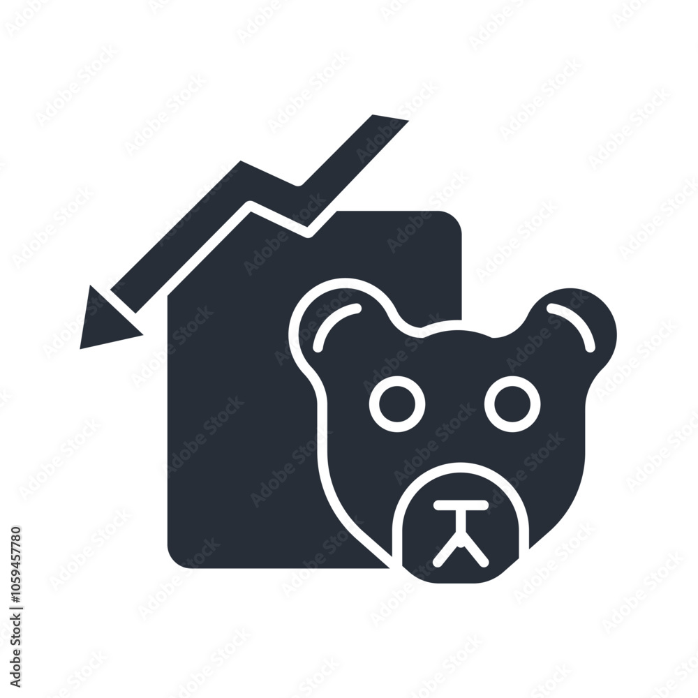 bear market icon. vector.Editable stroke.linear style sign for use web design,logo.Symbol illustration. bear market icon. vector.Editable stroke.linear style sign for use web design,logo.Symbol illustration.