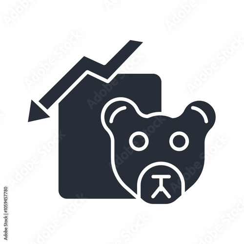 bear market icon. vector.Editable stroke.linear style sign for use web design,logo.Symbol illustration.