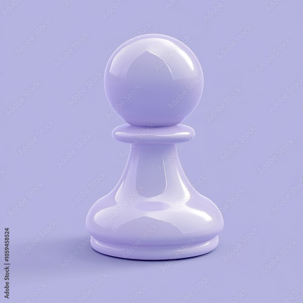 Minimalist Pawn Chess Piece on Monochrome Purple Background Minimalist Pawn Chess Piece on Monochrome Purple Background