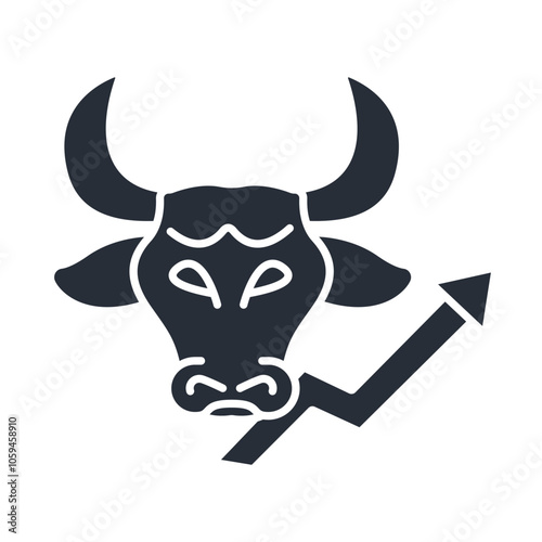 bull market icon. vector.Editable stroke.linear style sign for use web design,logo.Symbol illustration.