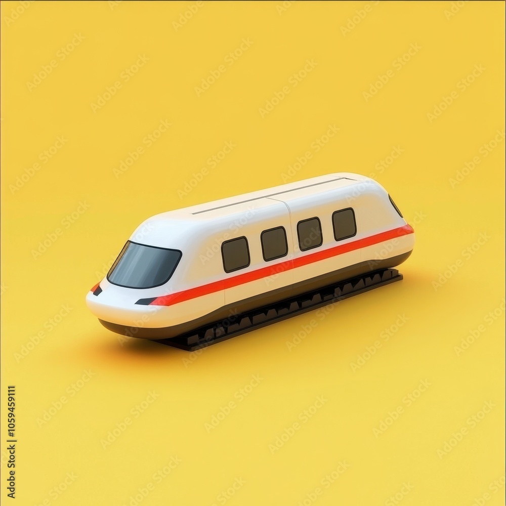 Sleek and Modern High-Speed Train on Yellow Background Sleek and Modern High-Speed Train on Yellow Background