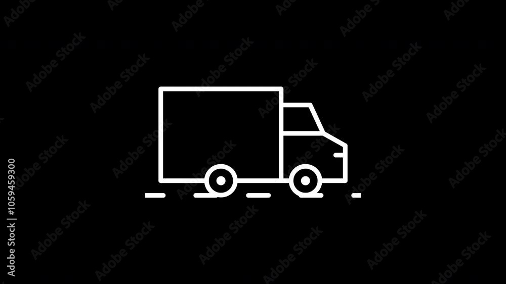 Moving to a new house line icon. White color line icon animation. 4K video with transparent background Moving to a new house line icon. White color line icon animation. 4K video with transparent background