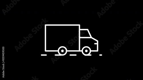 Moving to a new house line icon. White color line icon animation. 4K video with transparent background