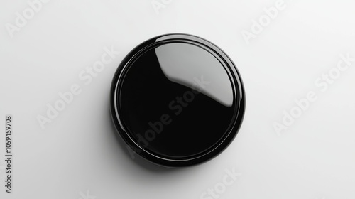 Feature this sleek, glossy button mockup on a white background to enhance the design of your website or interface.