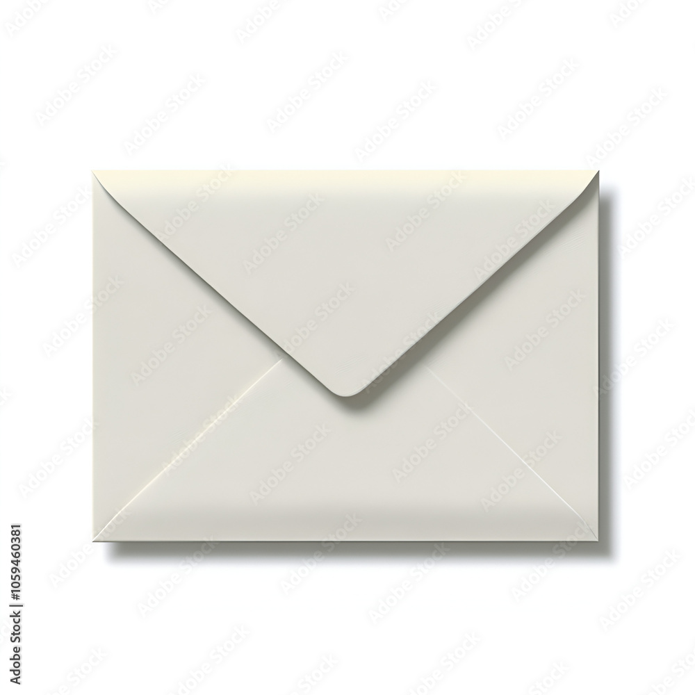 A simple white envelope placed on a clean surface, ready for sending mail or invitations to recipients A simple white envelope placed on a clean surface, ready for sending mail or invitations to recipients