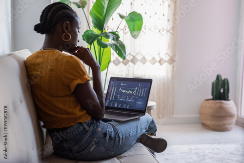 Woman watching currency rates