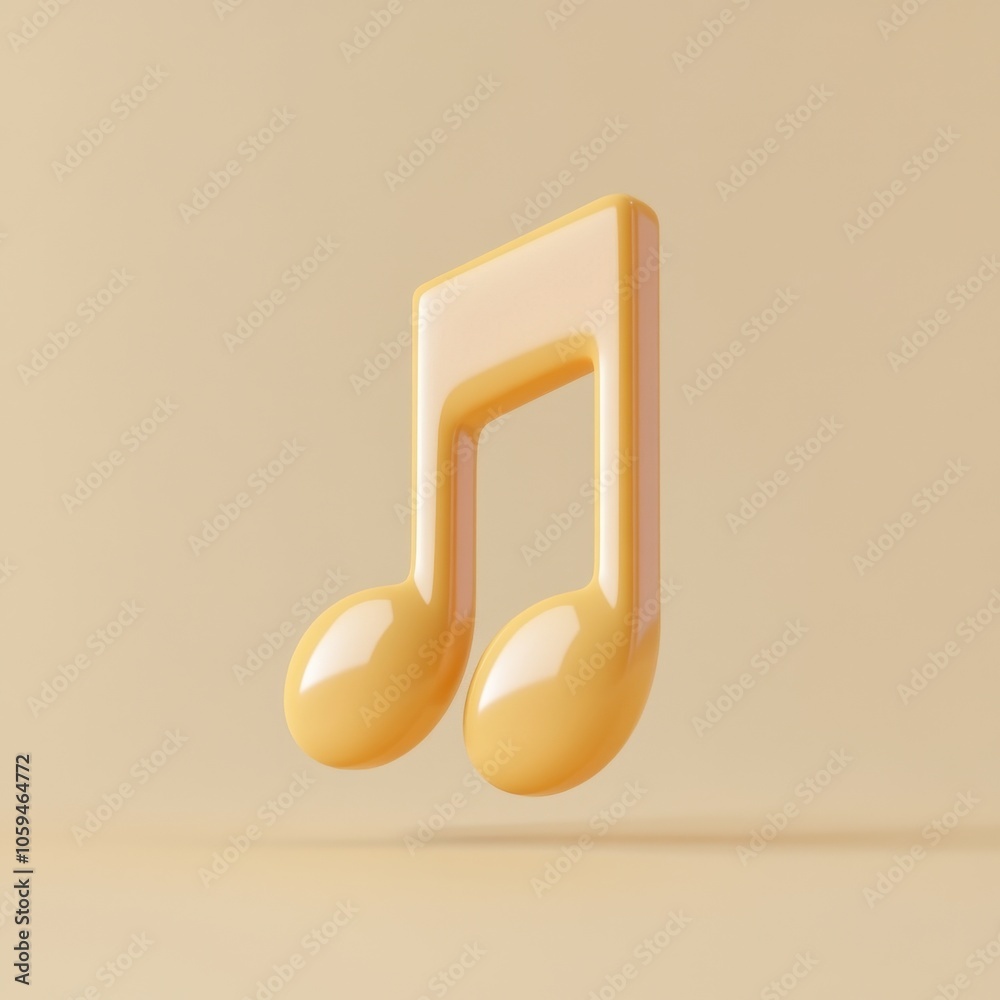 Minimalist Musical Note Illustration in Warm Tones Minimalist Musical Note Illustration in Warm Tones