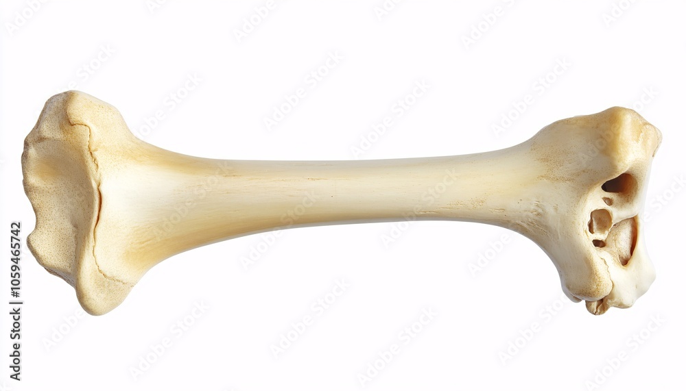 Isolated Tibia Bone on Solid White Background - Human Bone Isolated Tibia Bone on Solid White Background - Human Bone
