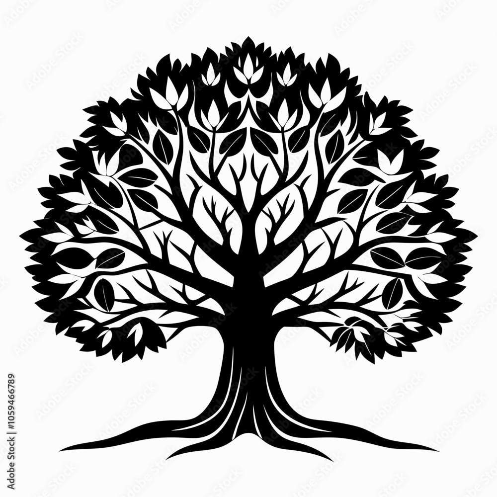 Obraz premium Black Trees and root with leaves look beautiful and refreshing