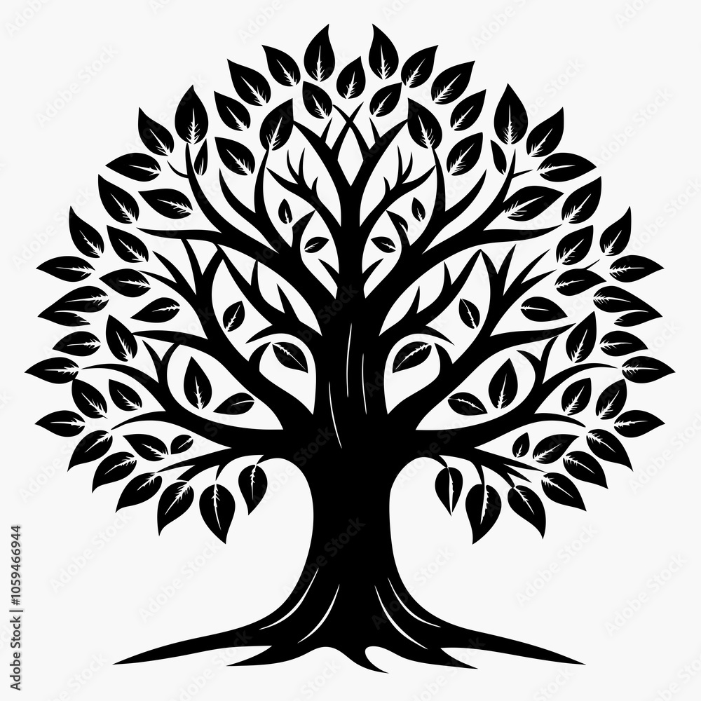 Obraz premium Black Trees and root with leaves look beautiful and refreshing