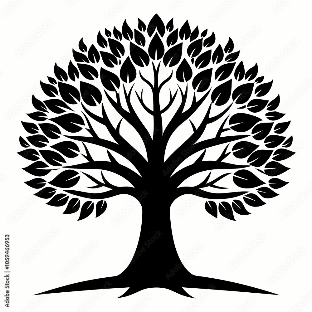 Obraz premium Black Trees and root with leaves look beautiful and refreshing