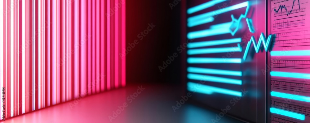 Virtual budget breakdown, neon accents, futuristic executive setting Virtual budget breakdown, neon accents, futuristic executive setting