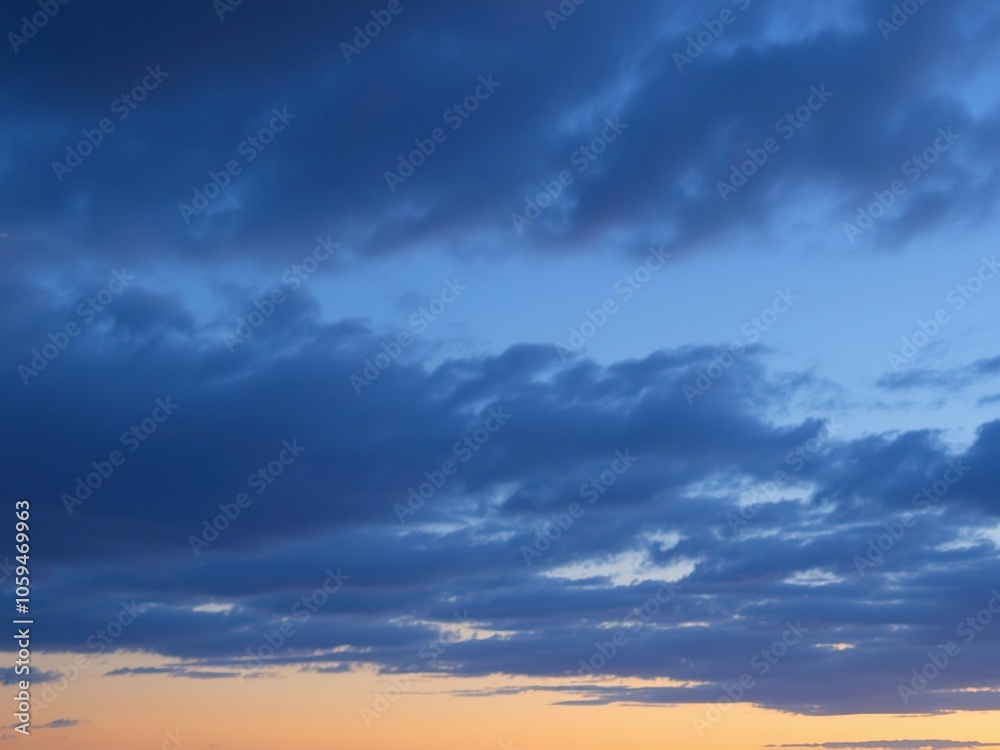 Pink and blue gradient of the evening sky with soft clouds, peaceful, beauty Pink and blue gradient of the evening sky with soft clouds, peaceful, beauty
