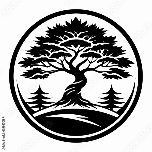 silhouette of a juniper tree