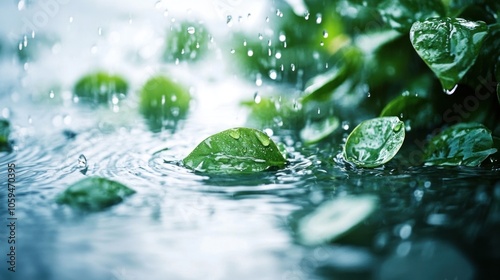 Raindrops on Leaves