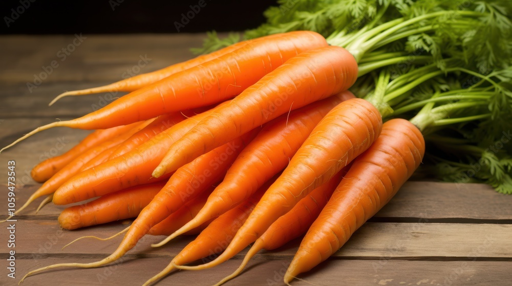A vibrant pile of fresh carrots with lush, vivid greens showcases the simplicity and vitality of farm-fresh produce. A vibrant pile of fresh carrots with lush, vivid greens showcases the simplicity and vitality of farm-fresh produce.