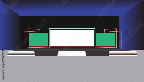 2d Stage Design Vector Illustration for all kinds of events, Much more