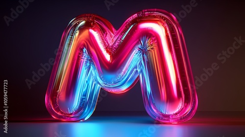 Glossy 3D letters in a friendly, exaggerated style with reflective finishes and soft shadows enhancing depth and glow