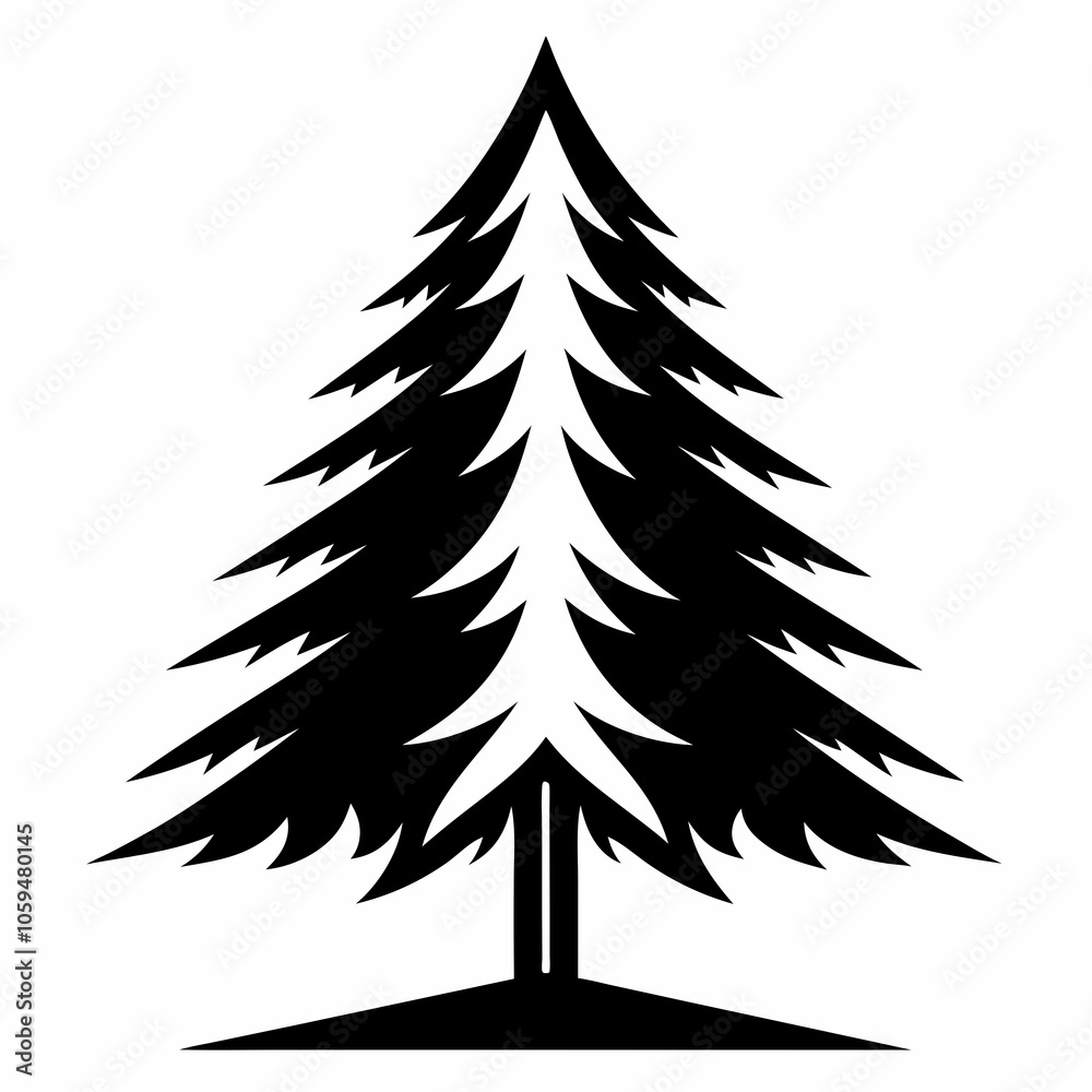 pine tree black and white vector logo pine tree black and white vector logo