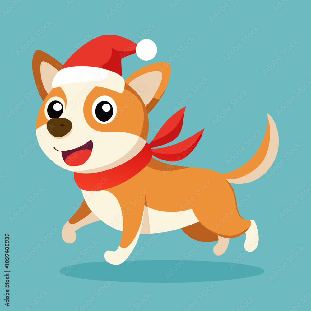 dog with christmas hat dog with christmas hat
