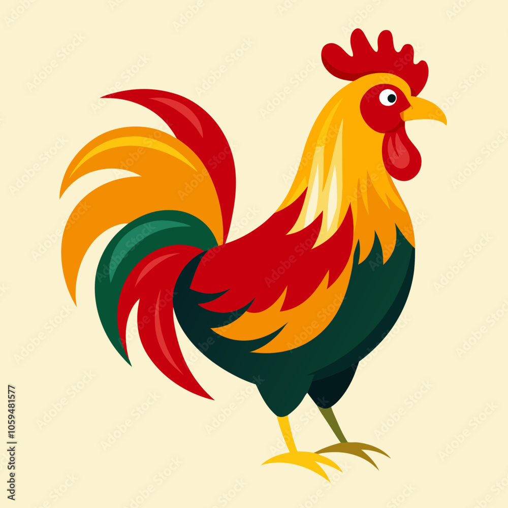 Fototapeta premium rooster isolated on white background