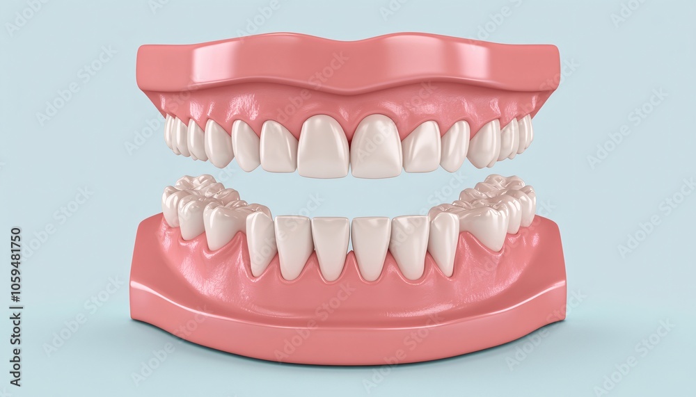 Obraz premium 3D Dental Model Showcase for Optimal Teeth Healthcare and Hygiene Routine