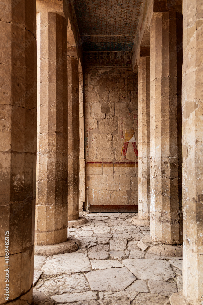 Corridor View at Hatsepsut Temple, Egypt Corridor View at Hatsepsut Temple, Egypt