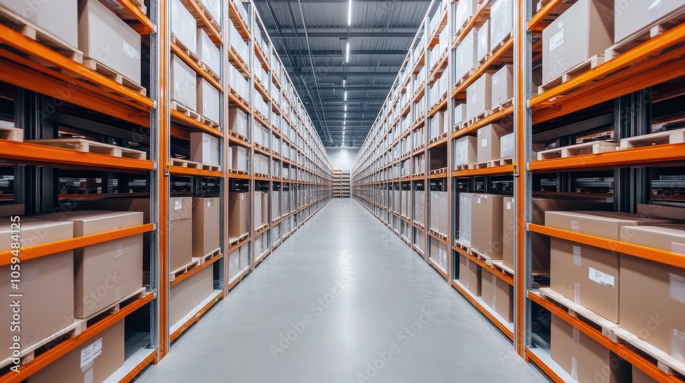 Fototapeta premium Modern Automated Storage Facility Interior