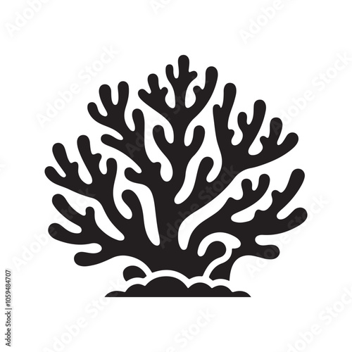 Ocean-Inspired Coral Silhouette Vectors for T-Shirts, Stickers, and More