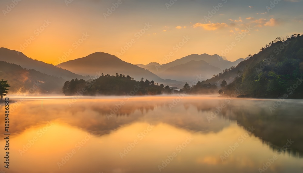 Tranquil Sun Moon Lake with Misty Mountains
Tranquil Sun Moon Lake with Misty Mountains
