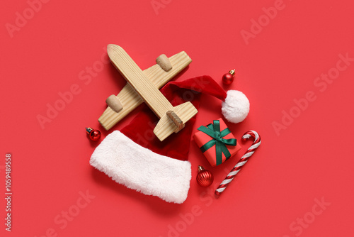 Gift box, Santa hat and woo...