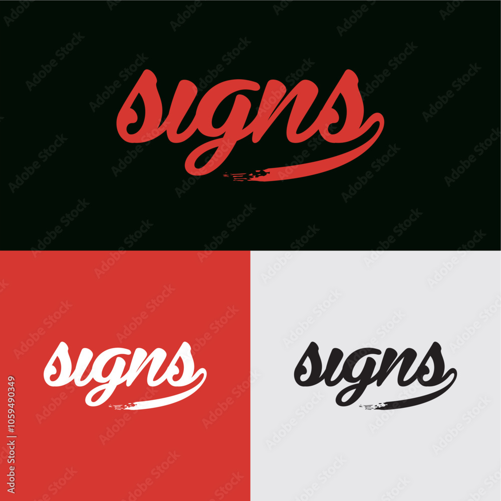 Signs typography logo design business name ideas vector editable Signs typography logo design business name ideas vector editable
