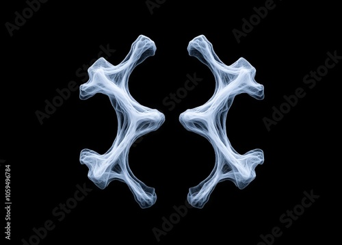Close-up of ice crystal frostwork on dark background.