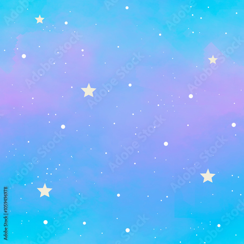 Seamless pattern, starry sky. background of white stars and dots. Abstract doodle pattern stars dots for decorative.