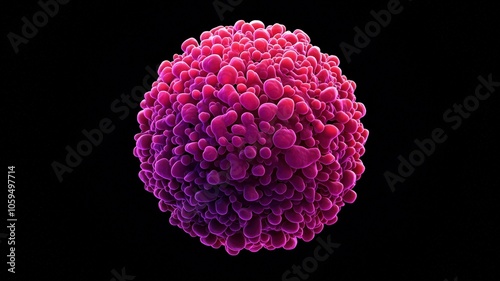 Vibrant 3D Molecular Structure of Breast Cancer Cells