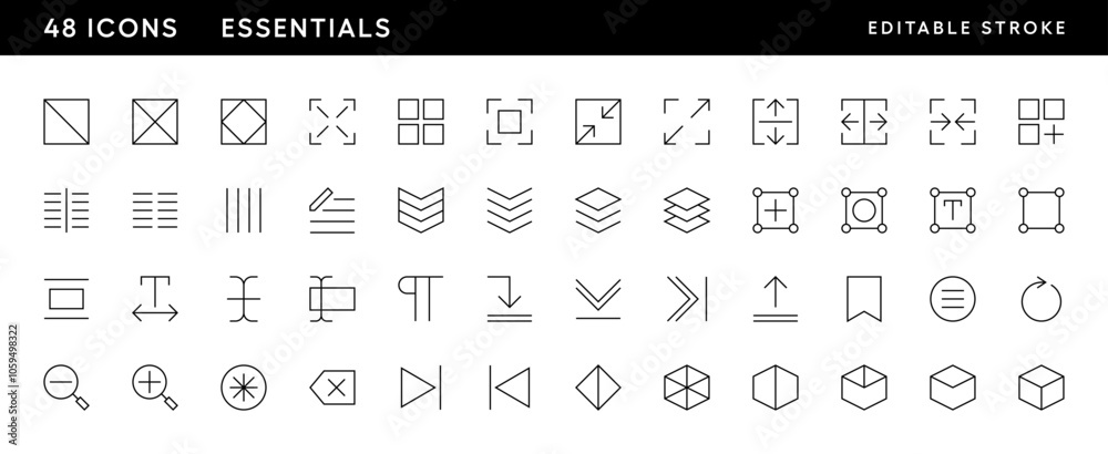 Interface Icon Grid Interface icon collection. User interface icons, layout, sidebar ...