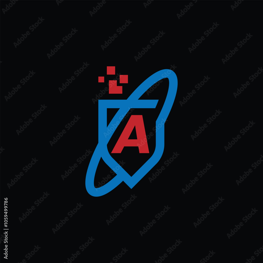 Obraz premium Abstract Technology Logo With Letter A