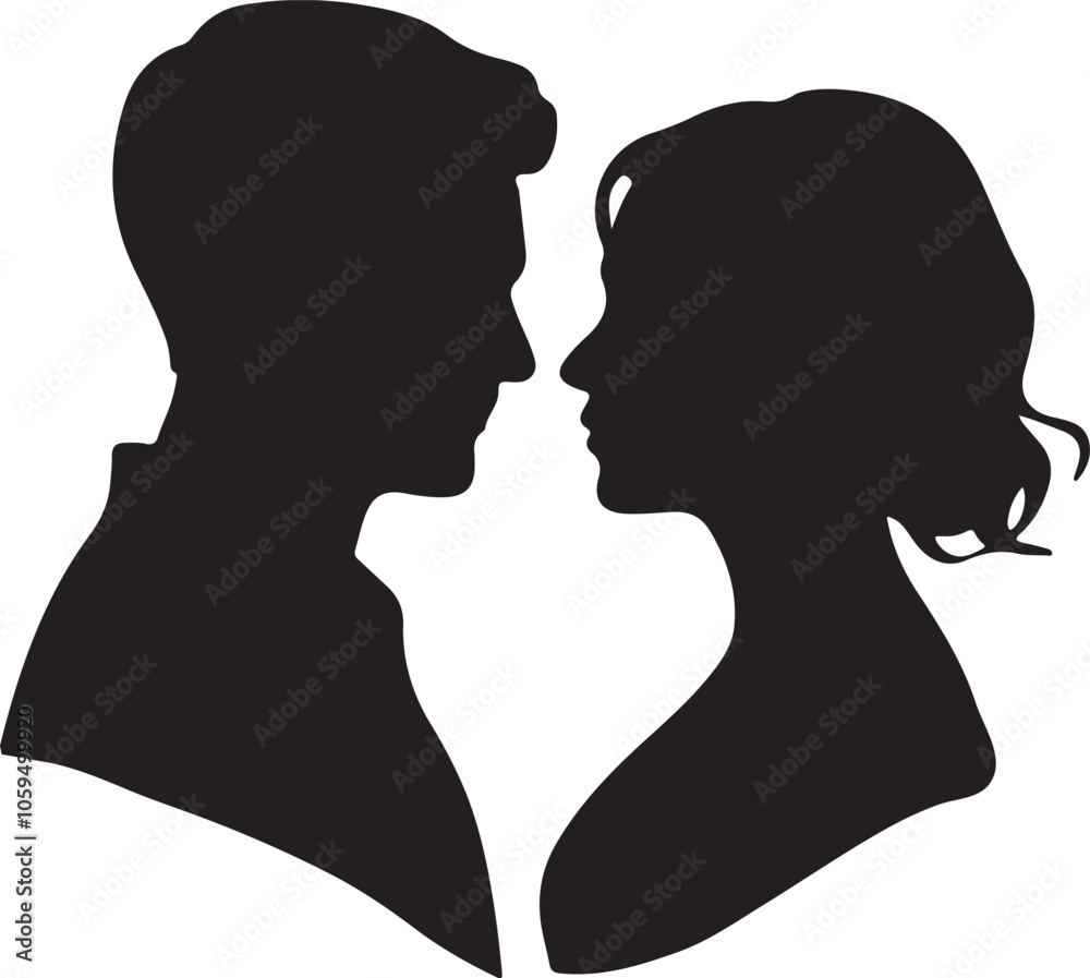 Cameo couple vector silhouette illustration Cameo couple vector silhouette illustration